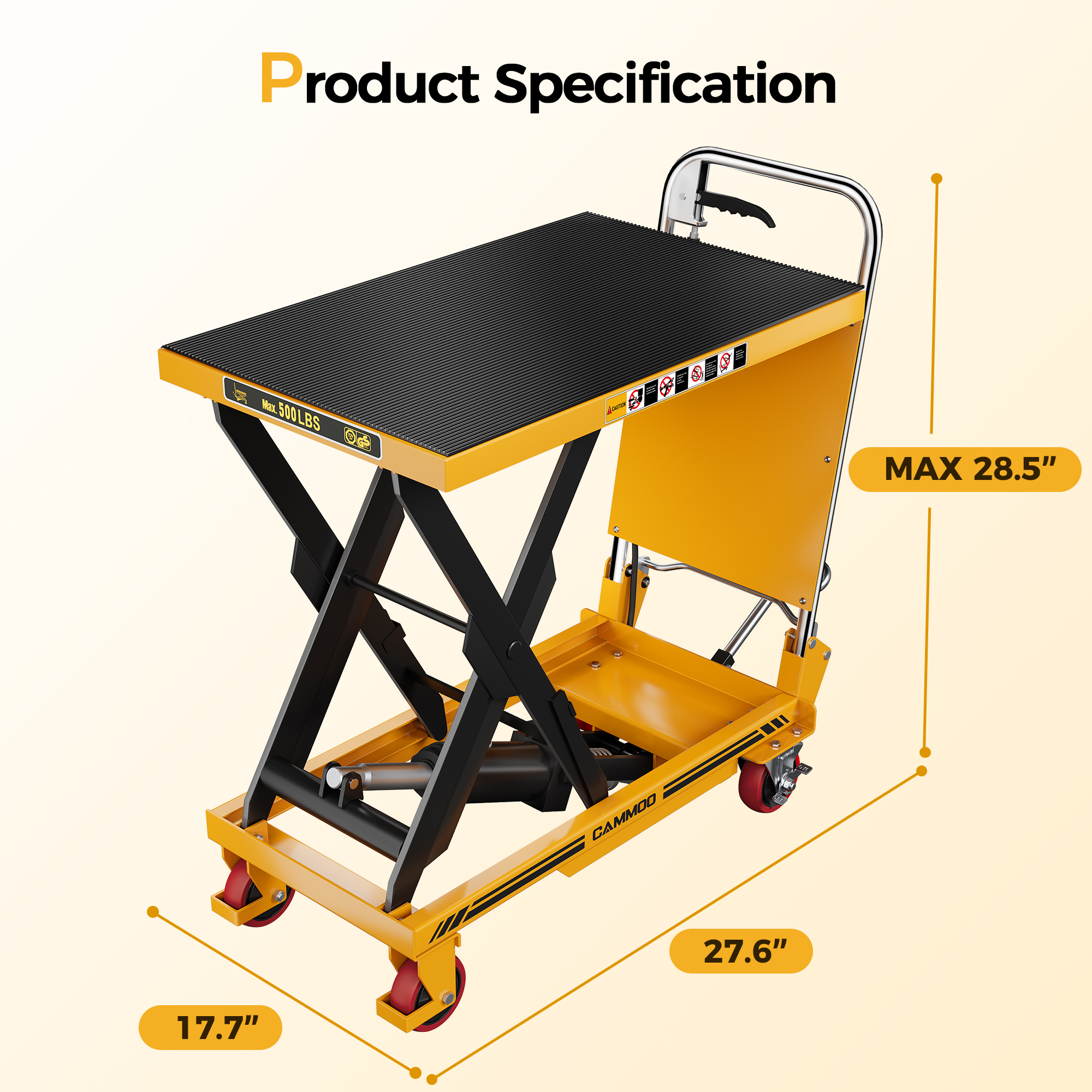 Cammoo Hydraulic Lift Table Cart LT500D