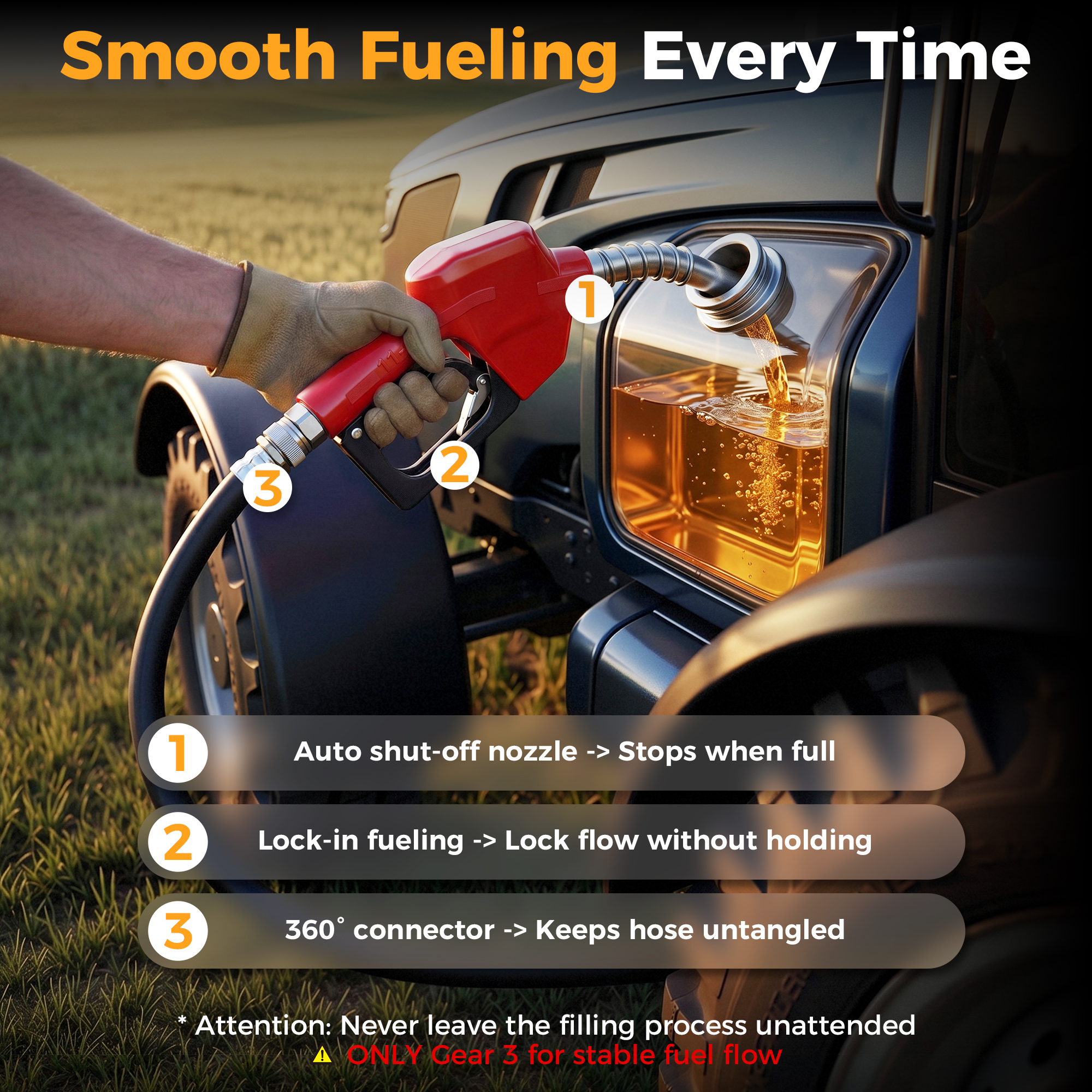 CAMMOO Real 116 Gallon Portable Diesel Fuel Transfer Tank, 13.2 GPM, 12V DC