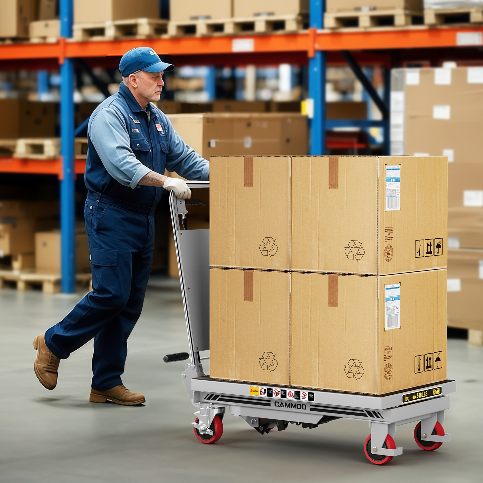 Cammoo Hydraulic Lift Table Cart LT500D-G