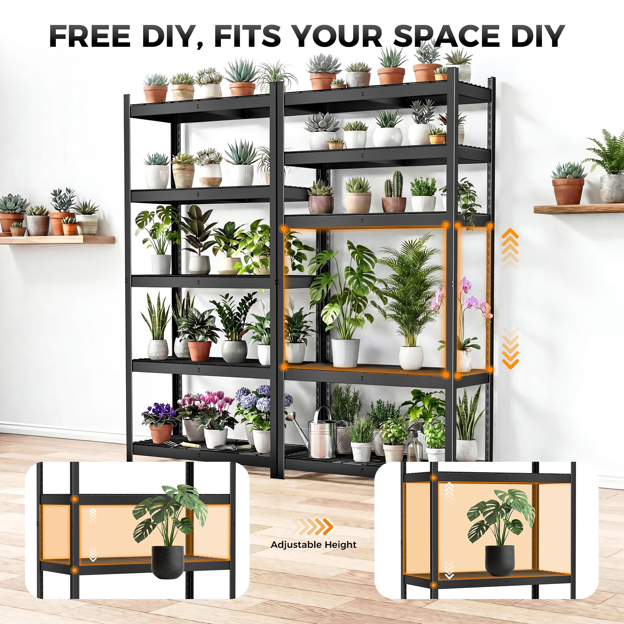 CAMMOO 5-Tier Metal Garage Storage Shelves, 36"W x 16"D x 72"H, 3500 lbs Capacity (2-Pack)