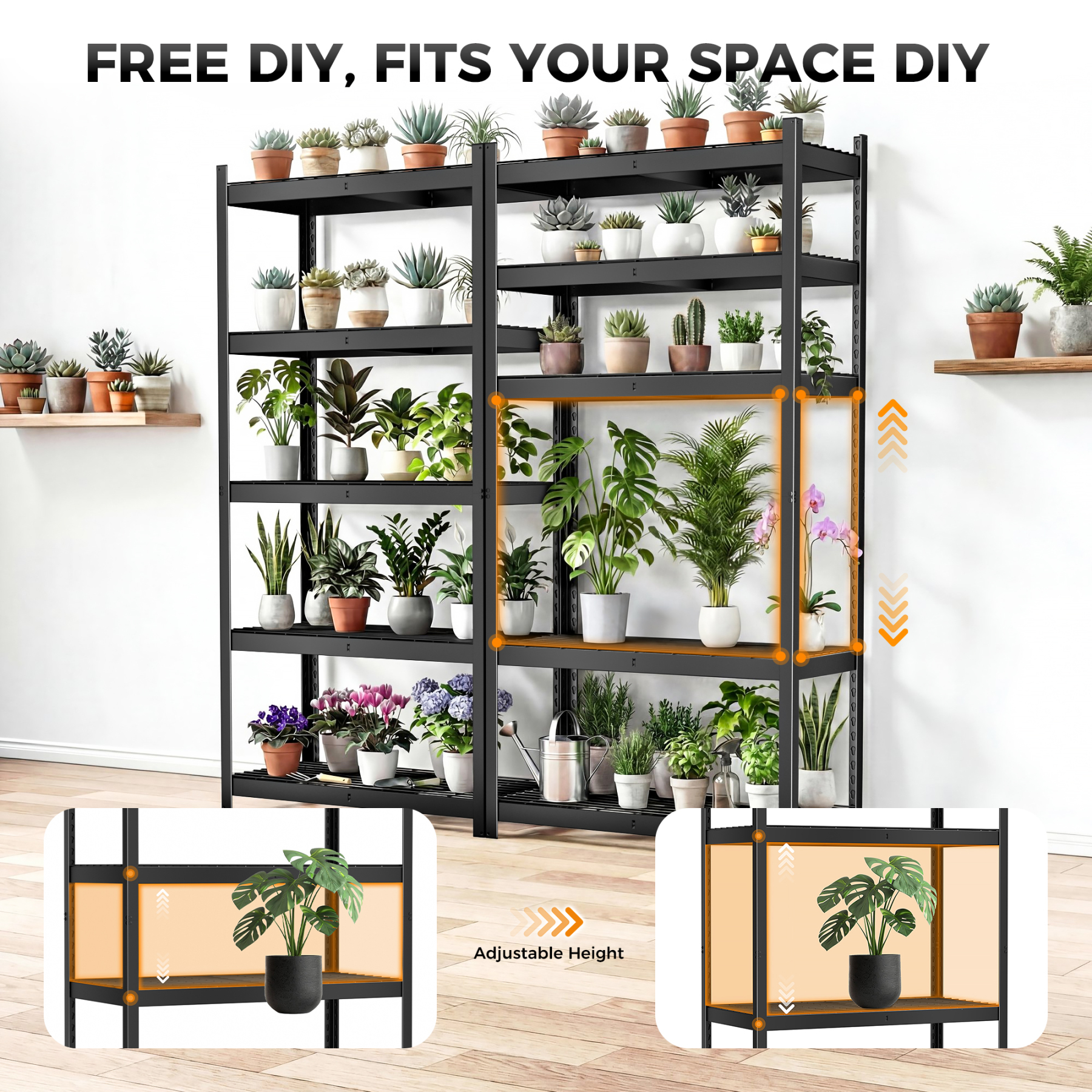 CAMMOO 5-Tier Metal Garage Storage Shelves, 36"W x 16"D x 72"H, 3500 lbs Capacity (2-Pack)