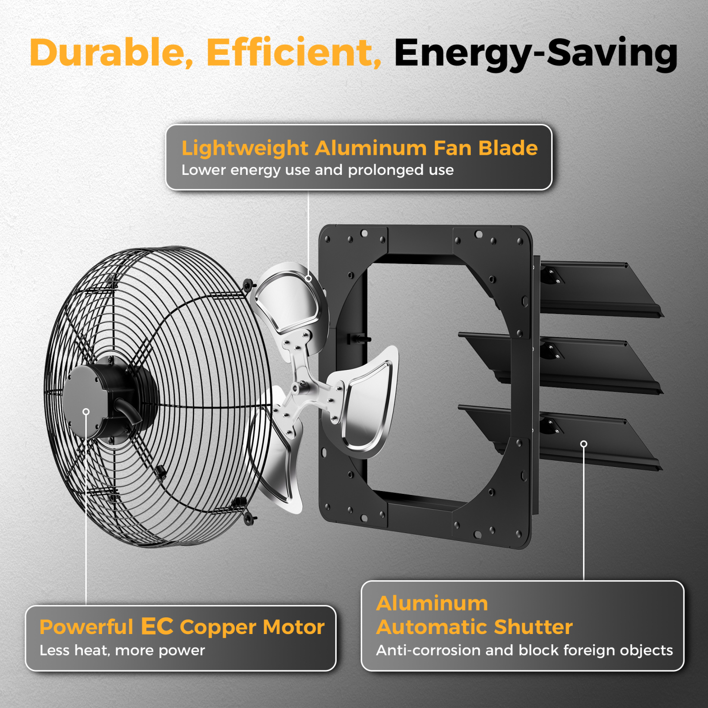 CAMMOO 14 Inch Exhaust Fan, 1000 CFM, with Temp Humidity and Speed Control