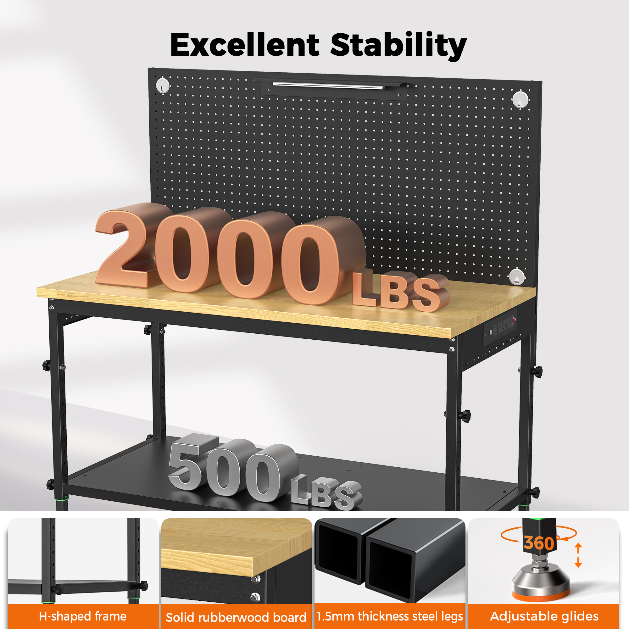 Cammoo 48'' Heavy Duty Workbench