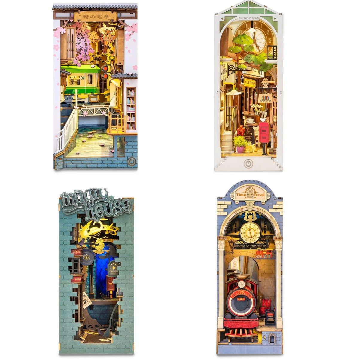 Rolife Book Nook Shelf Insert - Stories in Books(4 Kits) - Rolife