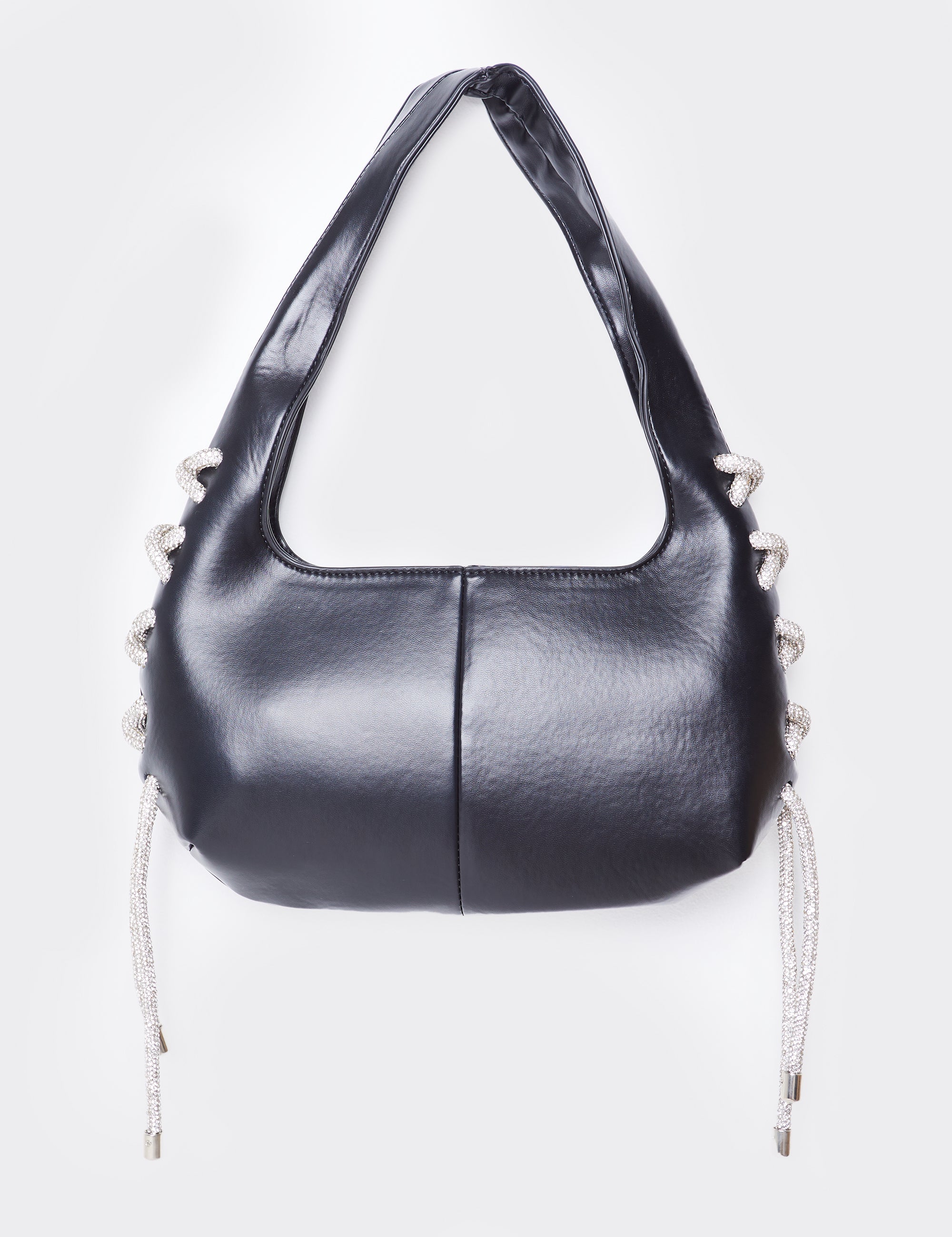 The Ember Black Diamante Rope Shoulder Bag