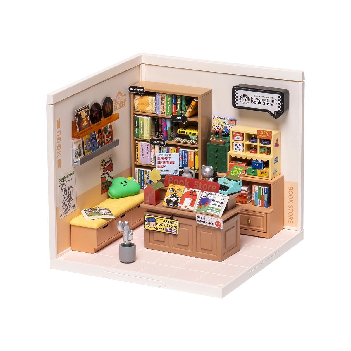 Rolife Plastic Miniature House - Fascinating Book Store DW004 - Rolife