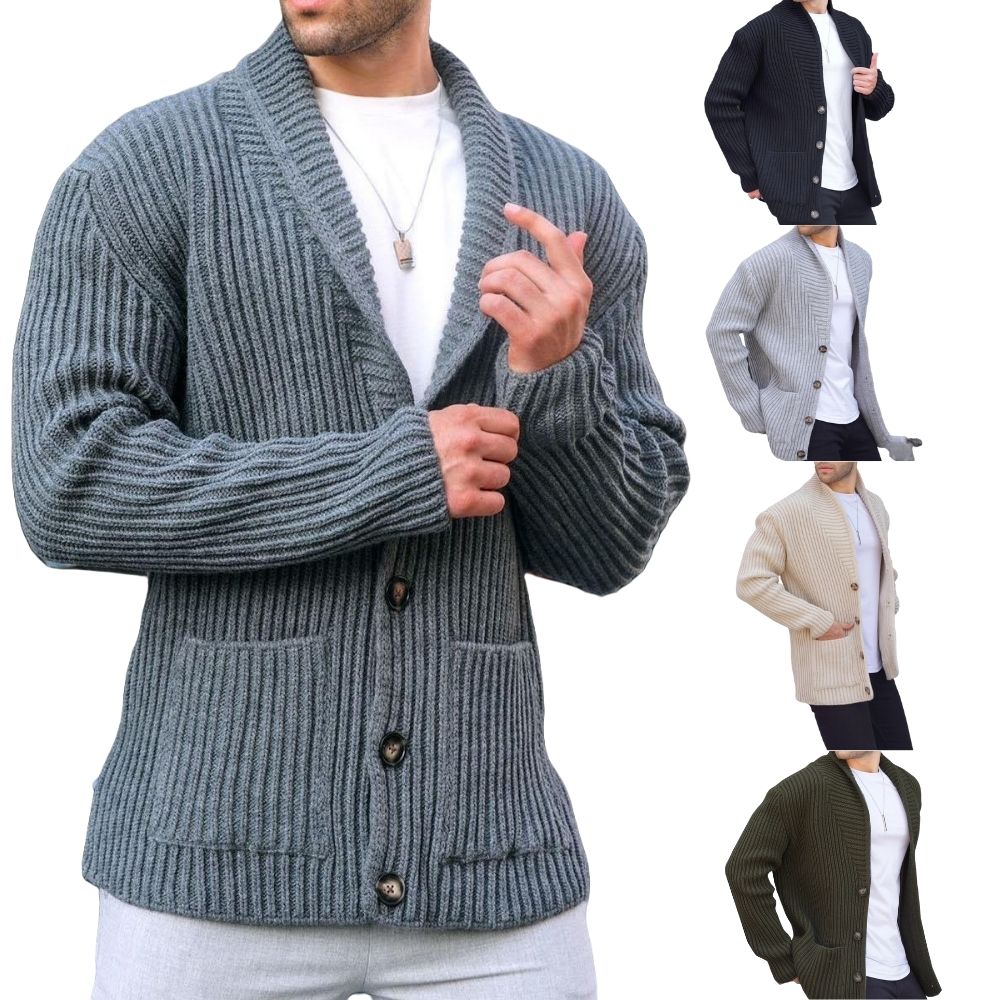 Autumn & Winter New Style Men's Sweater Casual Long Sleeve Add Thick Slim Sweater Cardigan