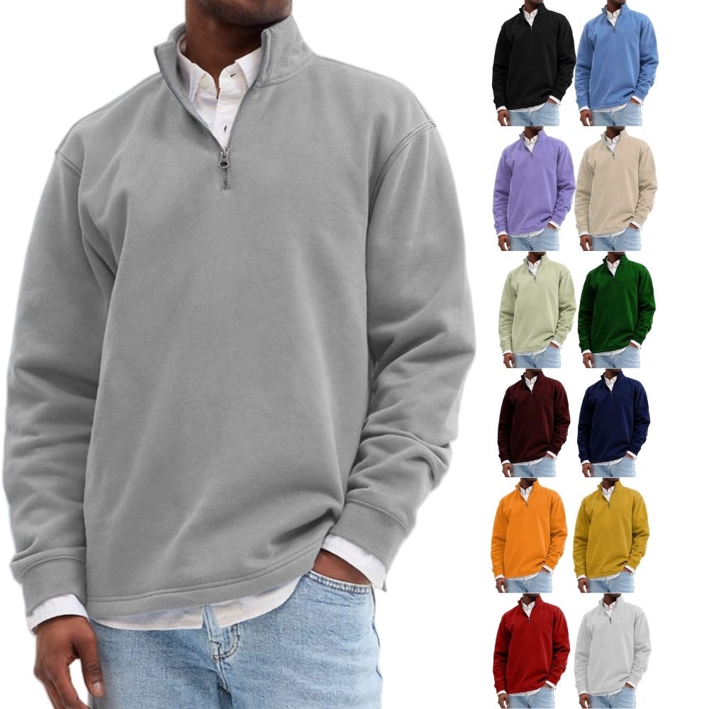 Men's Fashion Casual Zipper Padded Polo Shirt