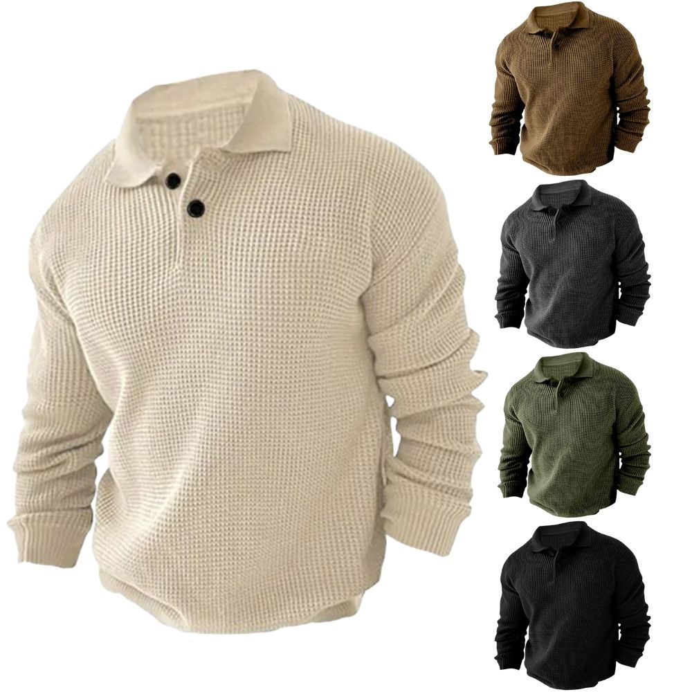 Men's Waffle Fall Long-sleeved Sweatshirt