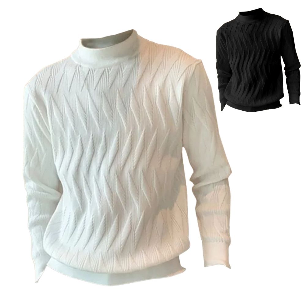 Men's Solid Color Braided Casual Sweater