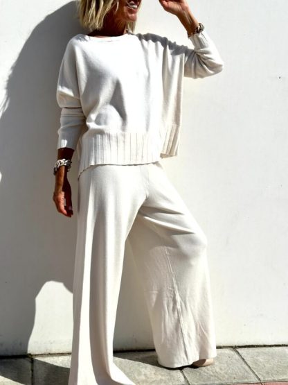💥Special sale -Women's Solid Color Top & Pants Two-piece Set / Casual Sweater Suit
