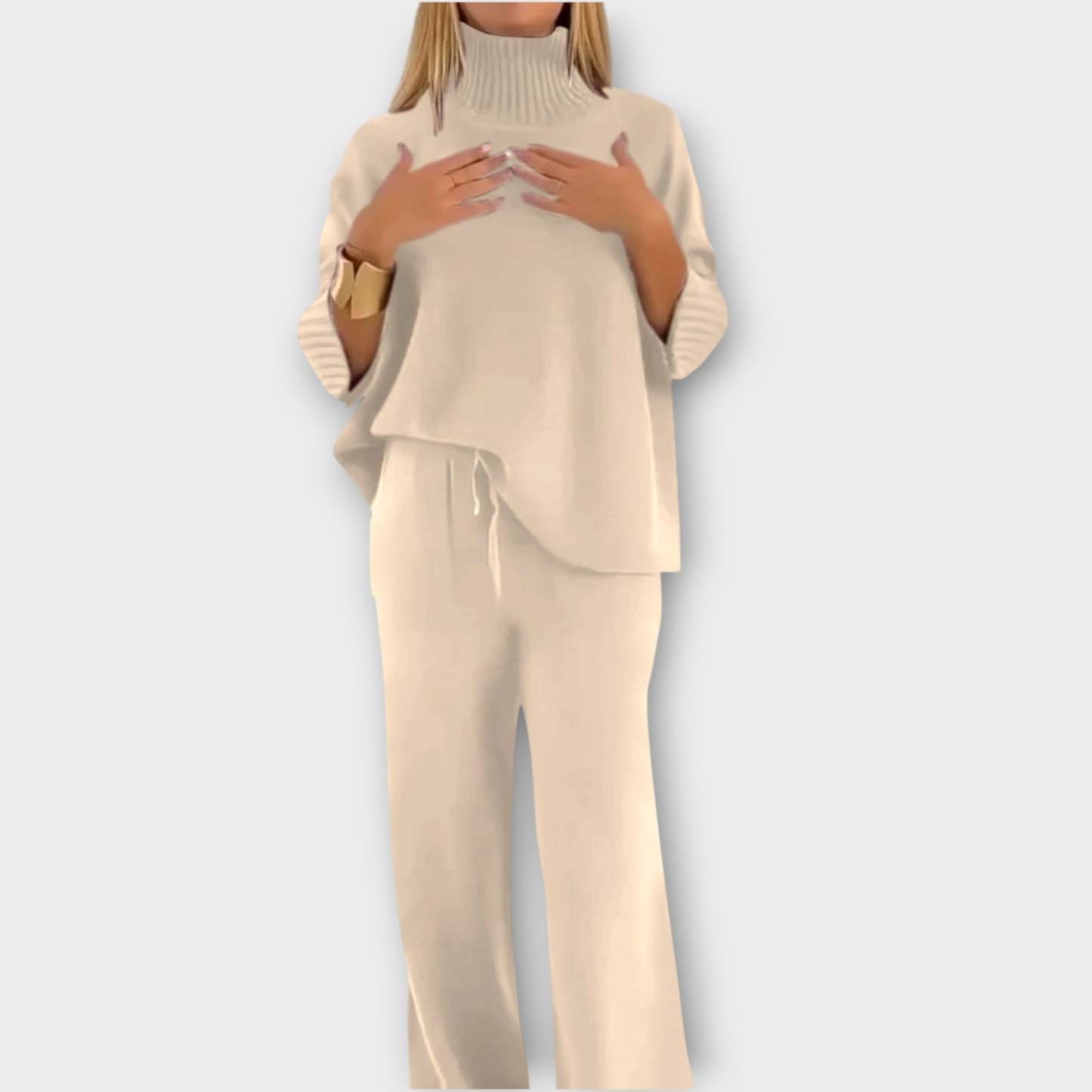 Cozy High-Neck Relaxed Knit Set