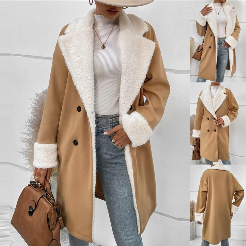 Women's Winter Coat Fleece Lined Teddy Coat Shearling Coat Long Jacket Warm