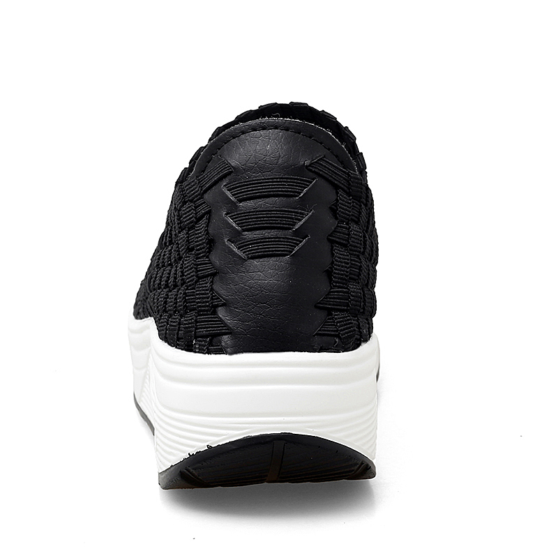 Women's Air Cushion Sports Sandals Slip-On Platform Closed-Toe Sandals Woven Pumps Elastic Wedge Shoes