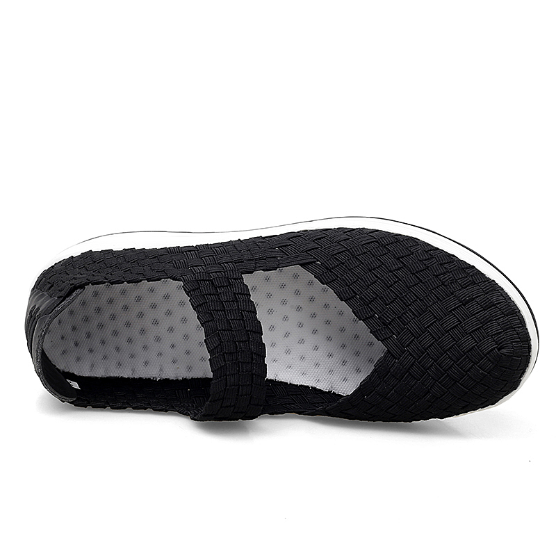 Women's Air Cushion Sports Sandals Slip-On Platform Closed-Toe Sandals Woven Pumps Elastic Wedge Shoes