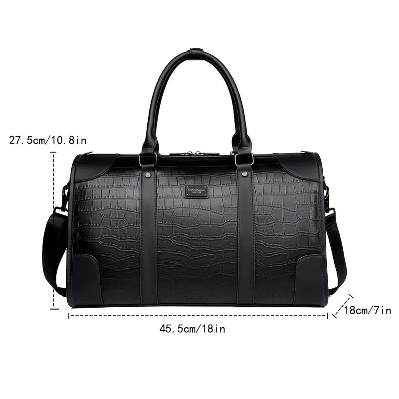 Premium Leather Weekender Duffle Bag