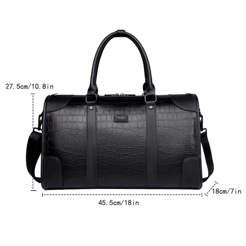 Premium Leather Weekender Duffle Bag