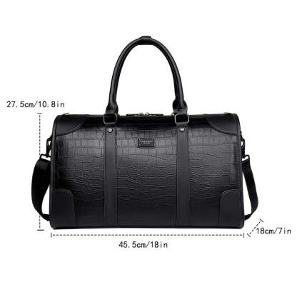 Premium Leather Weekender Duffle Bag