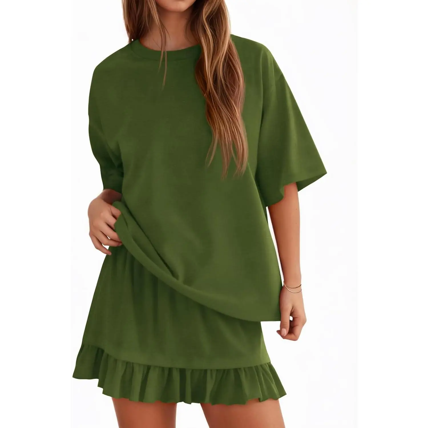  Women's 2 Piece Skirt Set for Summer Vacation