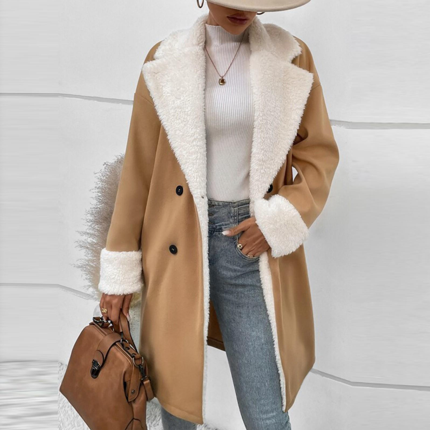 Women's Winter Coat Fleece Lined Teddy Coat Shearling Coat Long Jacket Warm