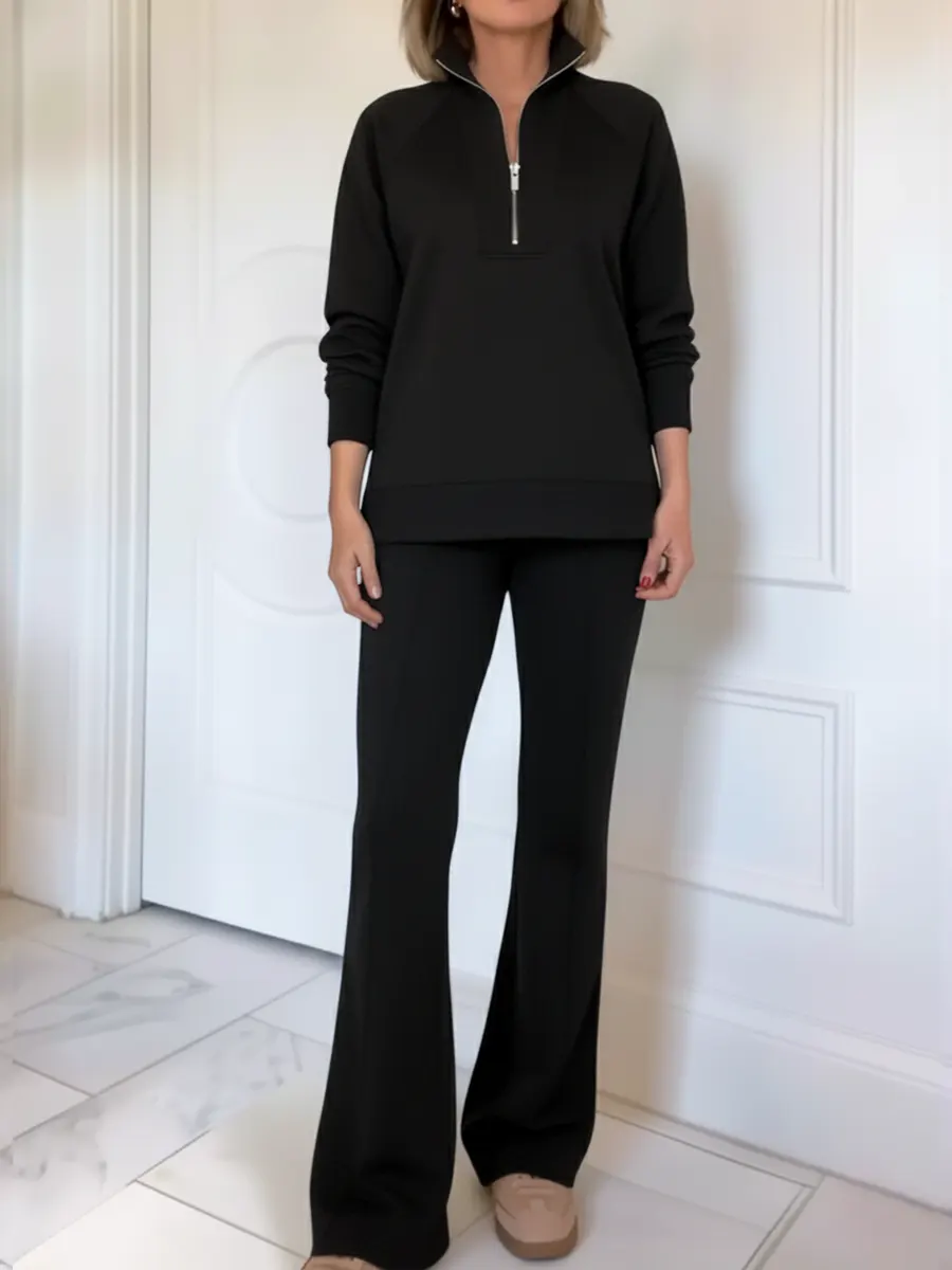 𝐄𝐦𝐛𝐞𝐫 𝐂𝐨𝐮𝐫𝐭 Women's Cozy Cotton Travel Sweatshirt & Pants Two-Piece Set