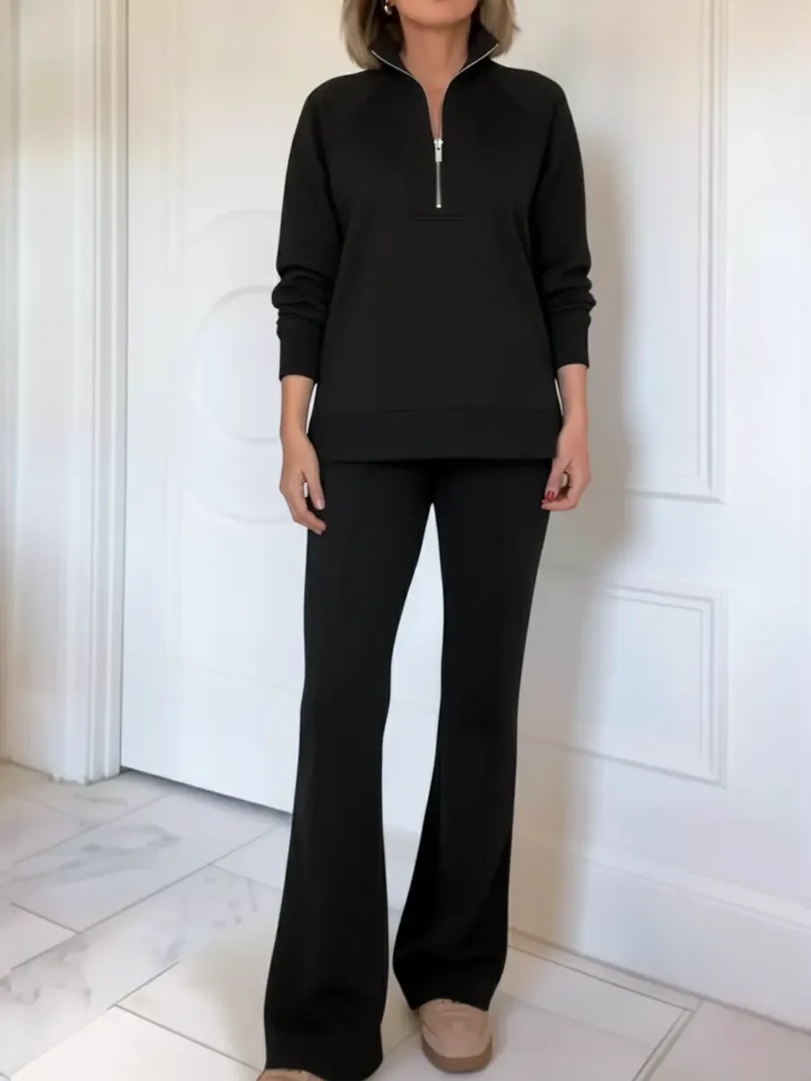 𝐄𝐦𝐛𝐞𝐫 𝐂𝐨𝐮𝐫𝐭 Women's Cozy Cotton Travel Sweatshirt & Pants Two-Piece Set