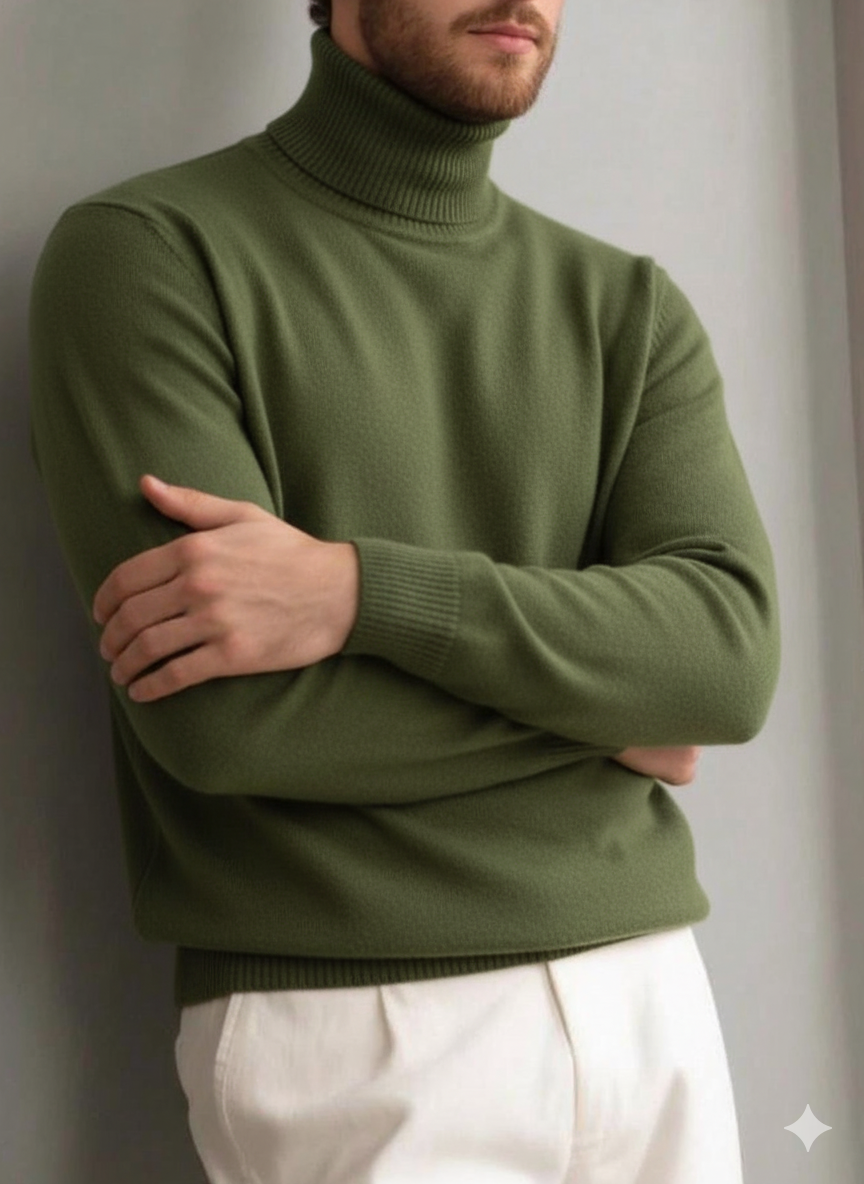🔥Men's comfortable textured cashmere turtleneck warm sweater