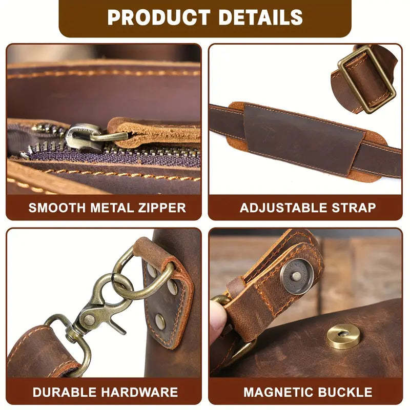 Retro Brown Messenger Bag