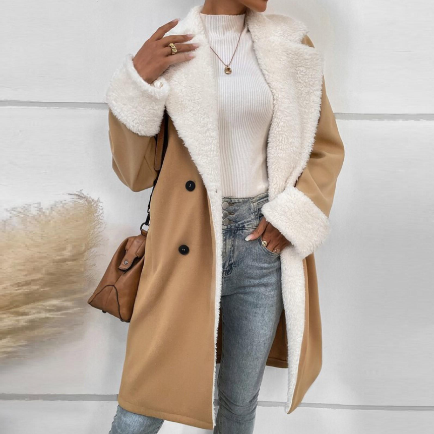 Women's Winter Coat Fleece Lined Teddy Coat Shearling Coat Long Jacket Warm