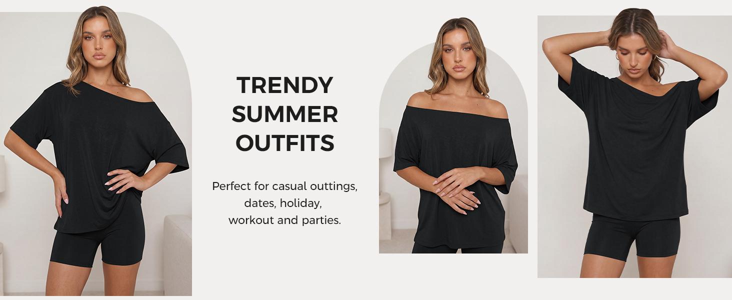 Fisoew Women’s Casual Two Piece Lounge Set Off Shoulder Top & Fitted Shorts Springtok Loungewear Pajama Nightwear Womenswear Clothes Matching pajama pants pajamas sets for women pajama sets women pj sets for women pajamas Fisoew Women’s Casual Two Piece Lounge Set Off Shoulder Top & Fitted Shorts Springtok Loungewear Pajama Nightwear Womenswear Clothes Matching pajama pants pajamas sets for women pajama sets women pj sets for women pajamas