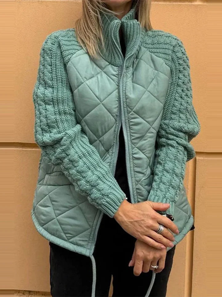 Casual Patchwork Zip-Up Jacket