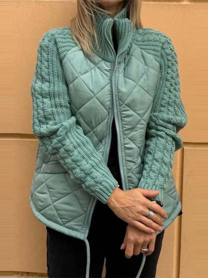 Casual Patchwork Zip-Up Jacket