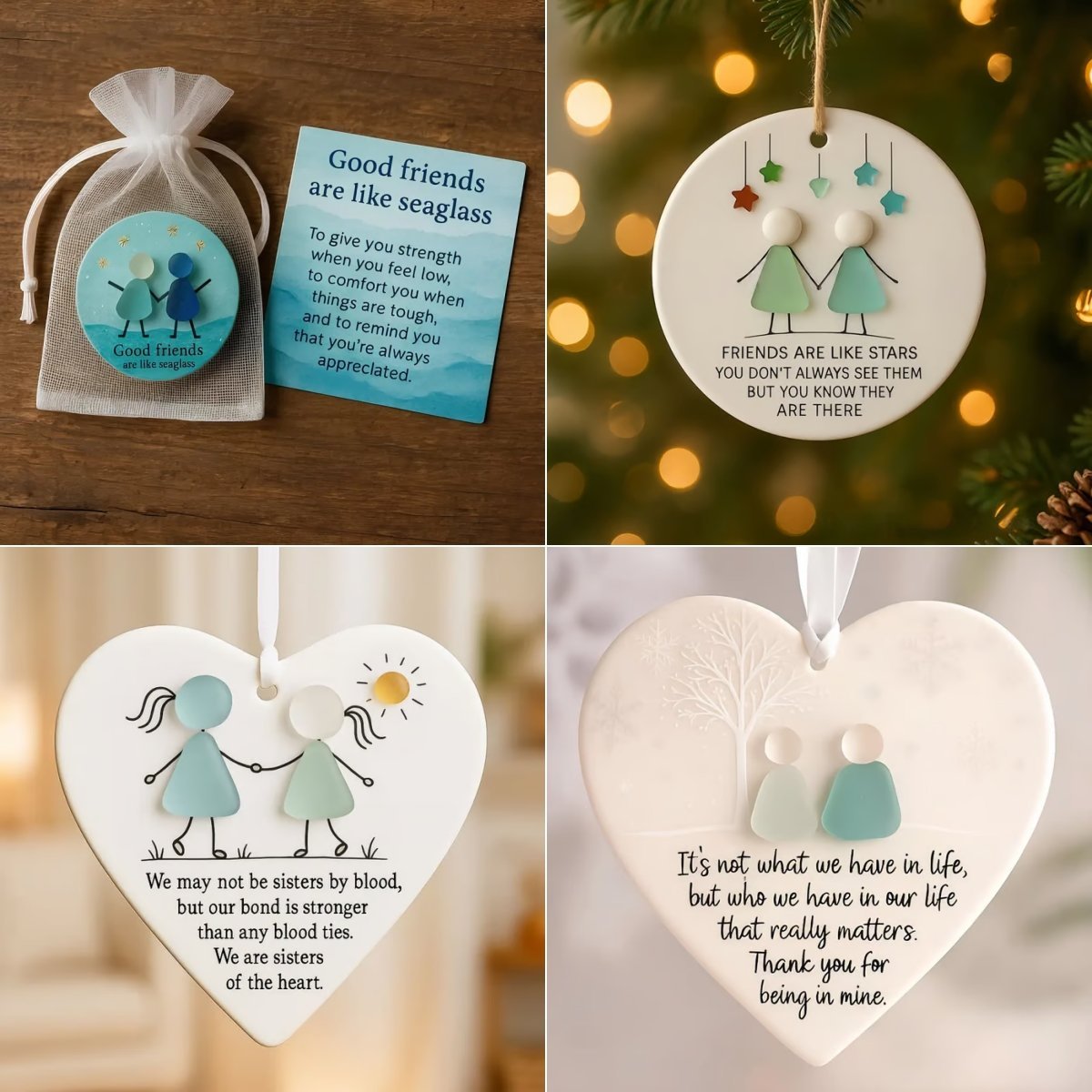 🌊"Good Friends Are Like Seaglass" Keepsake Gift