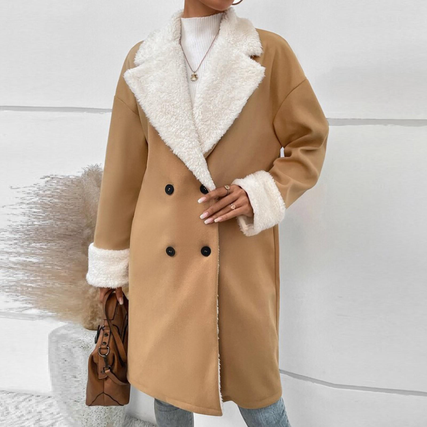 Women's Winter Coat Fleece Lined Teddy Coat Shearling Coat Long Jacket Warm