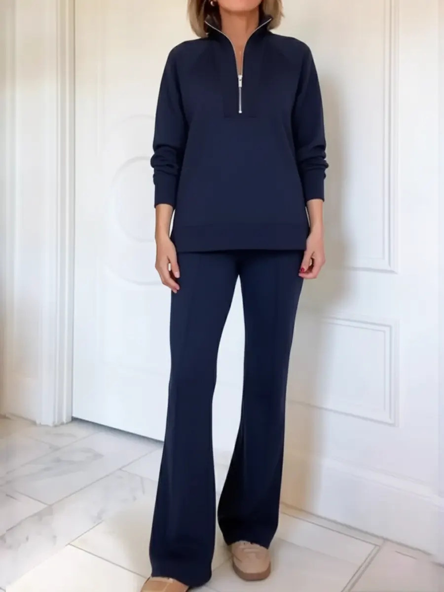𝐄𝐦𝐛𝐞𝐫 𝐂𝐨𝐮𝐫𝐭 Women's Cozy Cotton Travel Sweatshirt & Pants Two-Piece Set