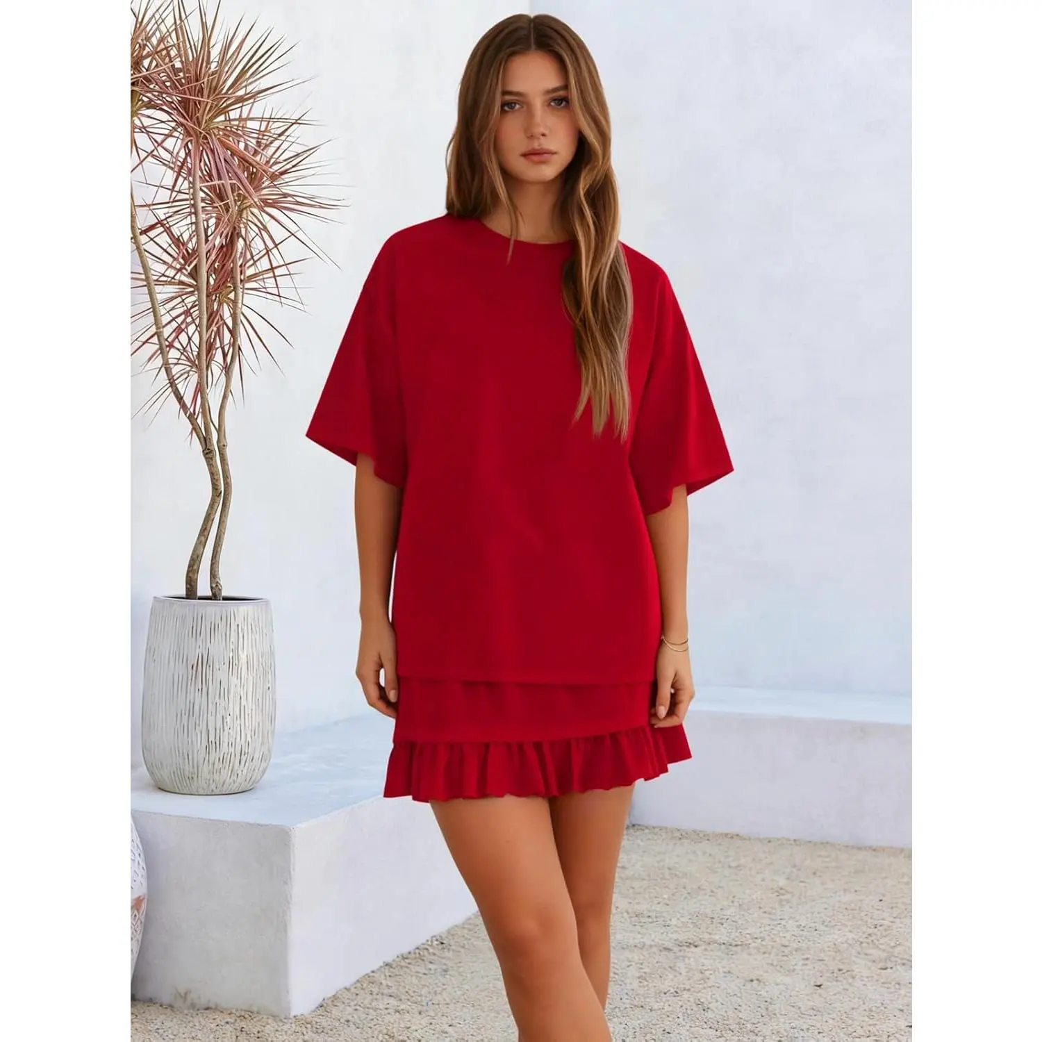  Women's 2 Piece Skirt Set for Summer Vacation