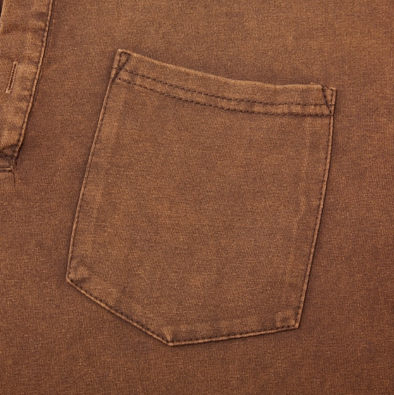 💫Clearance Sale🔥10-PACK FOR $31.99🔥Men's Retro Stand Collar Pocket Casual Distressed Long Sleeve Henley Shirt