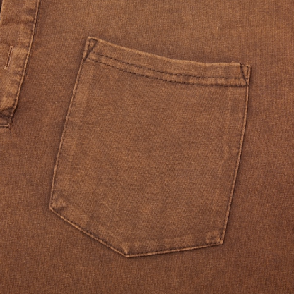 💫Clearance Sale🔥10-PACK FOR $31.99🔥Men's Retro Stand Collar Pocket Casual Distressed Long Sleeve Henley Shirt