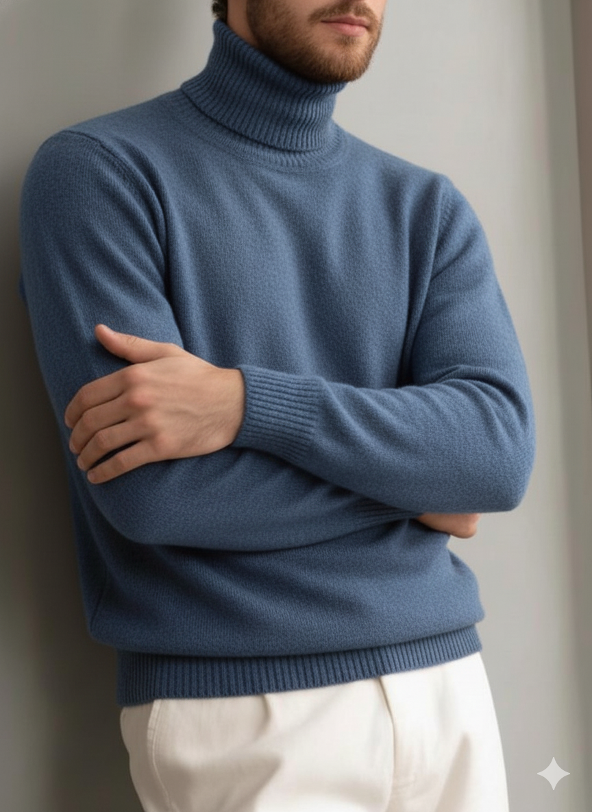🔥Men's comfortable textured cashmere turtleneck warm sweater