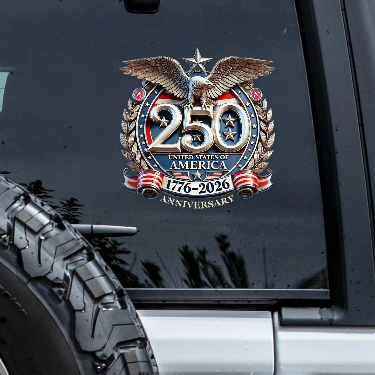 USA Bald Eagle Semiquincentennial 1776-2026 Car Window Decal Sticker (Limited Stock, Limited Time Offer)