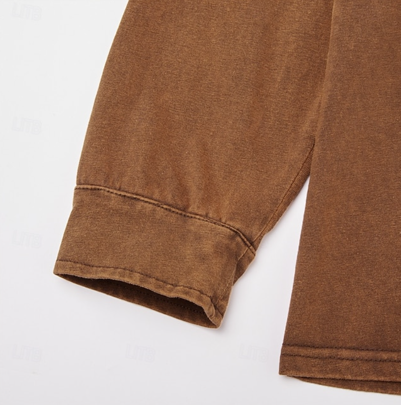 💫Clearance Sale🔥10-PACK FOR $31.99🔥Men's Retro Stand Collar Pocket Casual Distressed Long Sleeve Henley Shirt