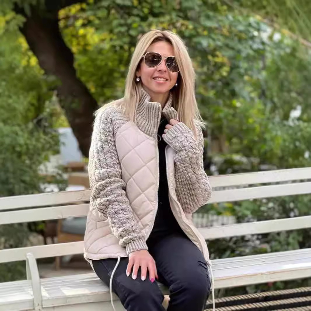 ⏰ LAST DAY 💥-2026 New Women's Knit Patchwork Puffy Jacket