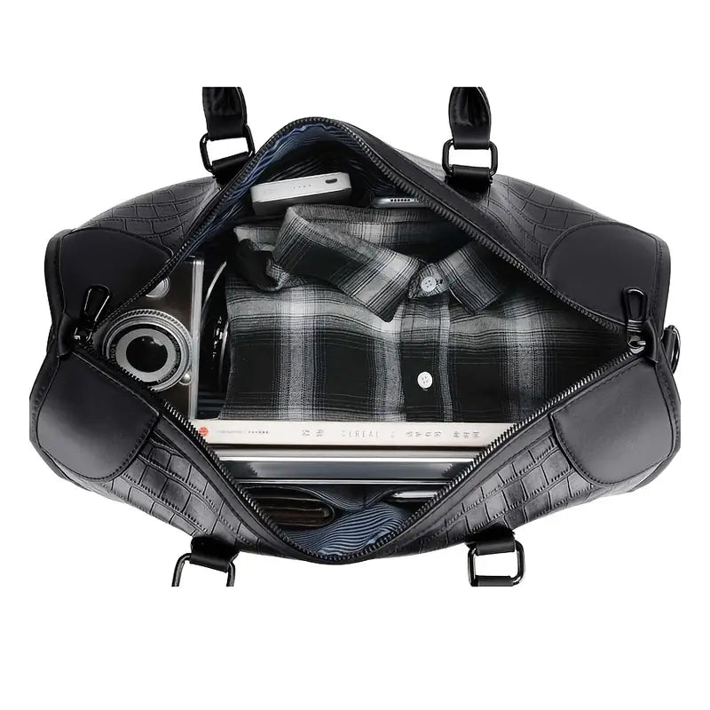 Premium Leather Weekender Duffle Bag