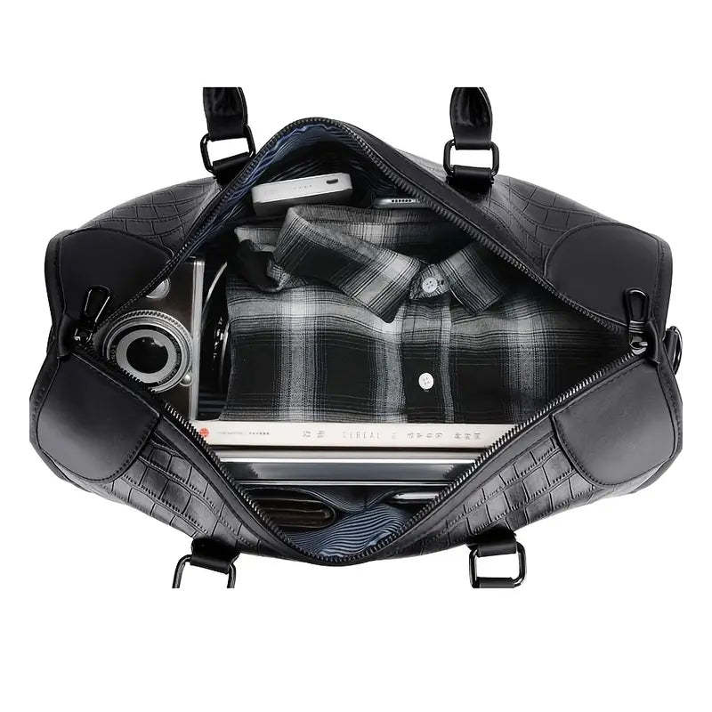 Premium Leather Weekender Duffle Bag