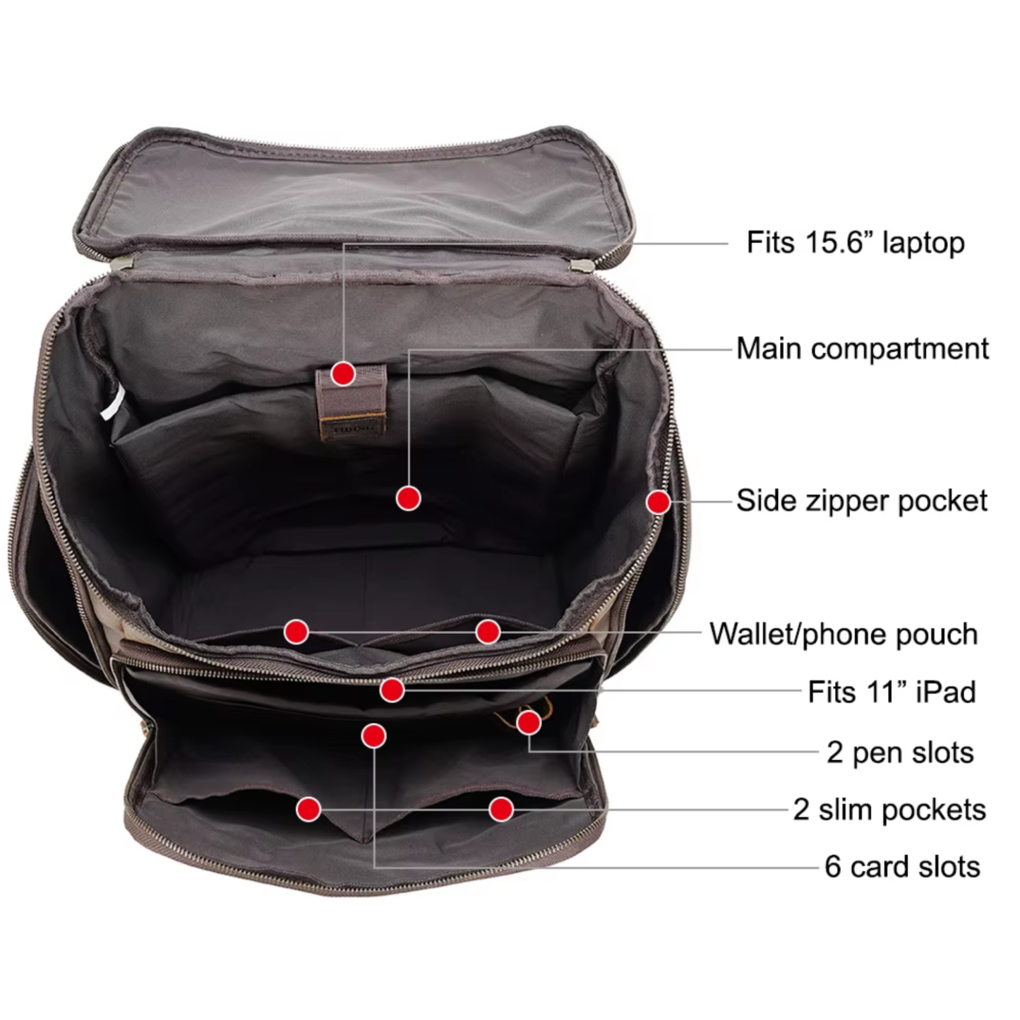 Laptop Leather Backpack