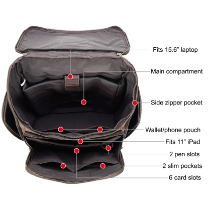 Laptop Leather Backpack