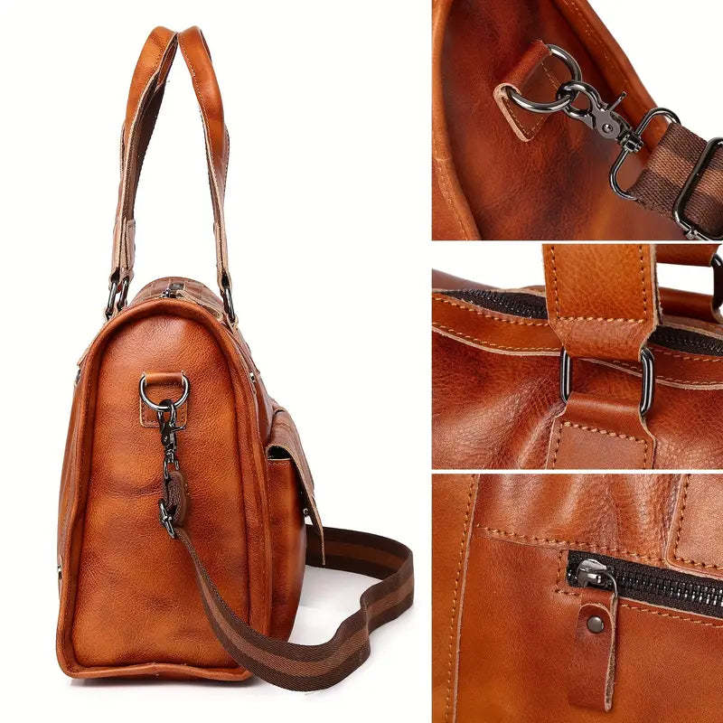 Large Leather Men's Luggage Bag