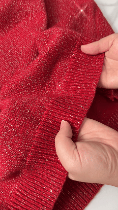 ⏰ LAST DAY 💥 Vintage Soft Triangle Neck Sequined Shiny Sweater Top