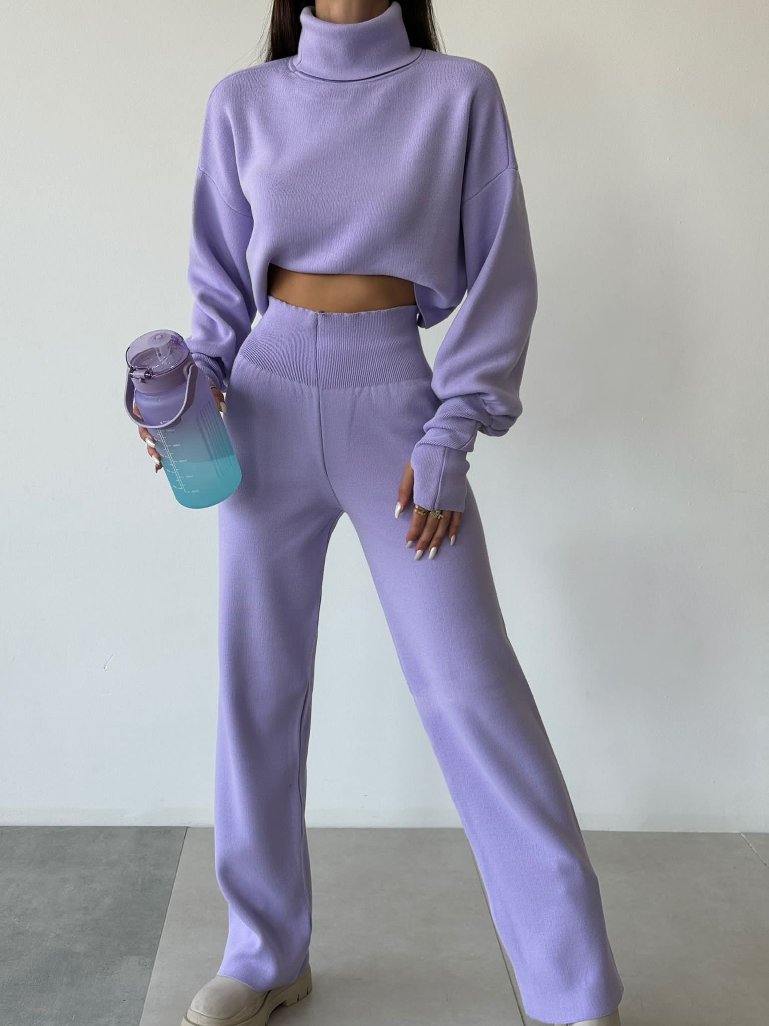 Turtleneck Glove Knit Suit