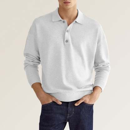 🔥Men's Casual Loose Lapel Long Sleeve Polo Shirt